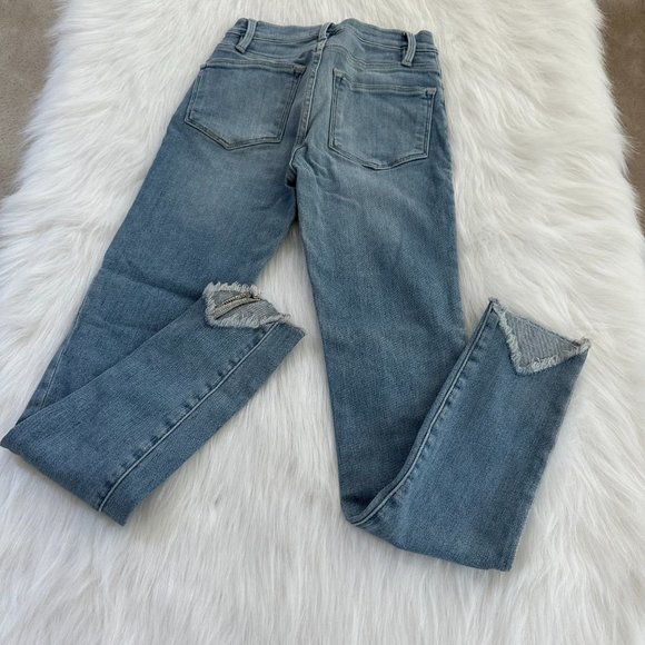 Frame Jeans Le High Triangle Skinny High Waist Raw Edge Boho Size 24 #LHSKTR801 - Picture 11 of 13